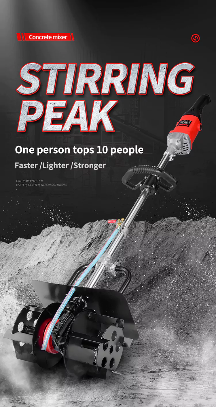 Compact Cement Mixer with Foldable Handle